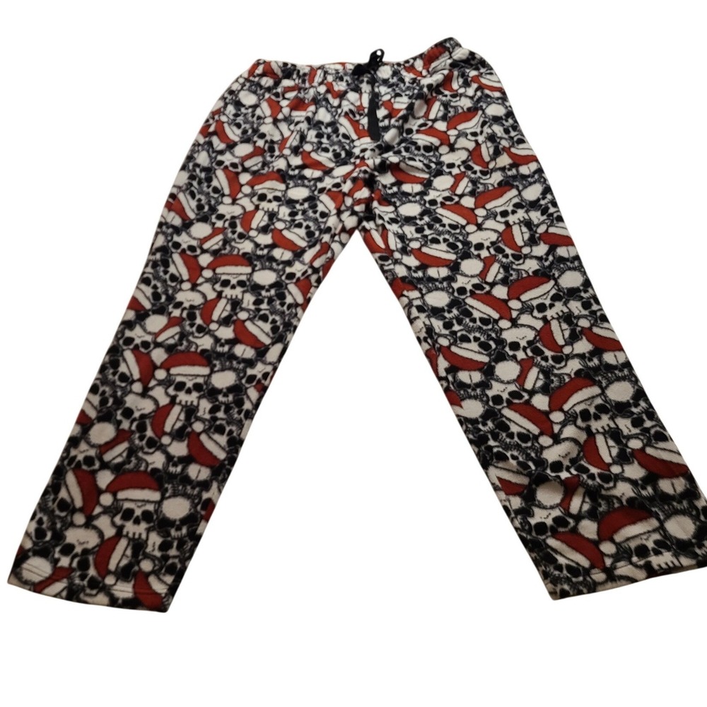 Joe Boxer Men's XL Fleece Pajama Pants Santa Hat Skull Holiday Sleepwear Comfort
